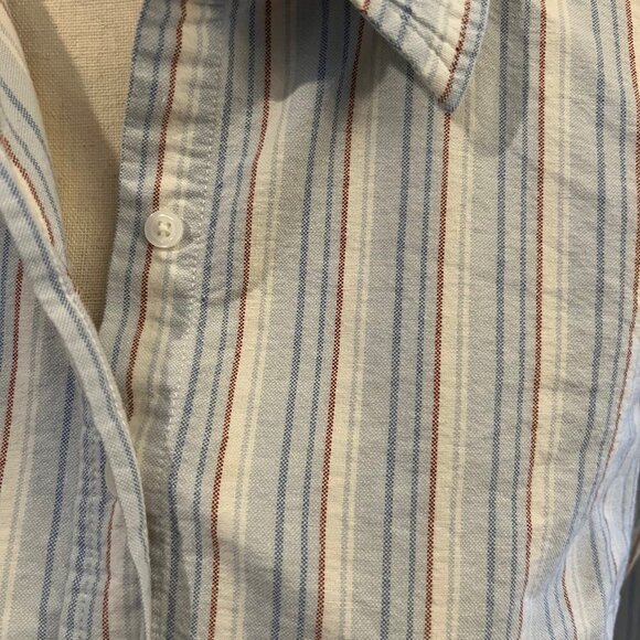Basic Editions Ladies Striped Button Down Top, Size Large - Picture 2 of 5